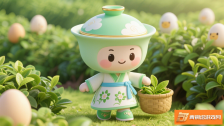 在蛋仔派对中，茶盖碗青青与仔仔熊的有趣互动